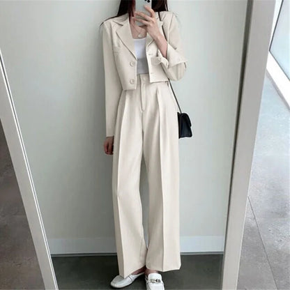 🍒Two piece set outfits office pants suits for women long sleeve jacket and high waisted pants occasion wear smart casual clothing Casualy Smart