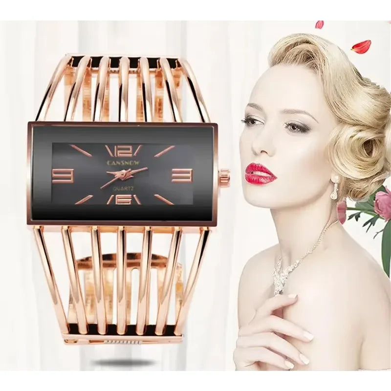 🍒Womens large face watch quality stainless steel luxury fashion rose gold bangle bracelet wristwatch for women dress ladies time piece female occasion jewellery accessory Watch This Bangle