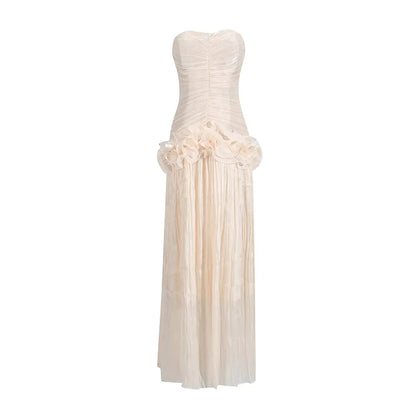 🍒Occasion evening gown elegant dresses prom wear for teens women's off shoulder maxi dress a-line luxury 3D floral corset chic fashion Pick This White Rose