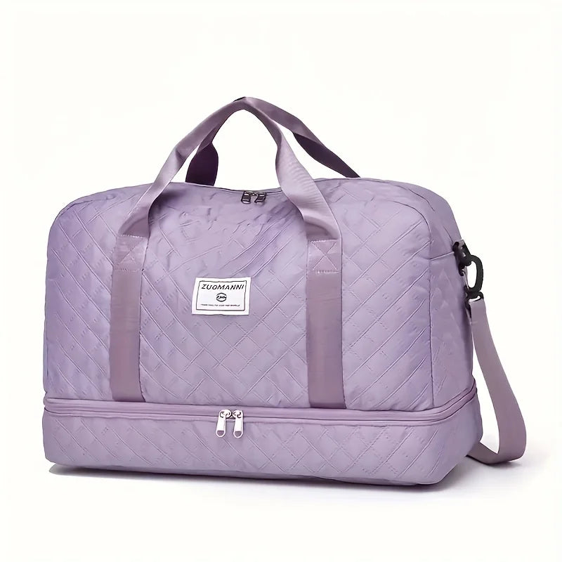 🍒Luxury duffel bag for women large capacity handbag shoulder & crossbody tote bag with compartments dry wet separation dual side pockets for travel gym etc.   Step Up To Quality In Your Gym Bag Tote