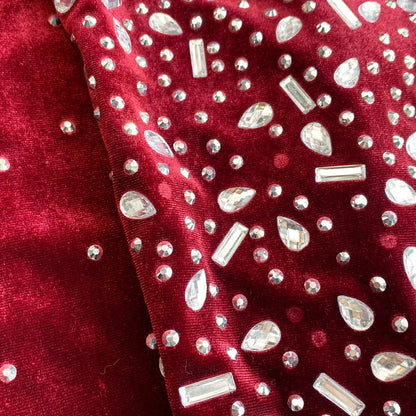 🍒Bodycon o-neck long sleeve dress glitter rhinestone outfit velvet chic vintage style clothing chic autumn fall fashion party occasion wear Get Wine Stoned