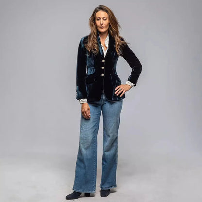 🍒Women’s blazer coats turn down collar vintage jacket velvet outerwear long sleeve slim fit y2k streetwear elegant office jacket party occasion wear Very Vintage Velvet