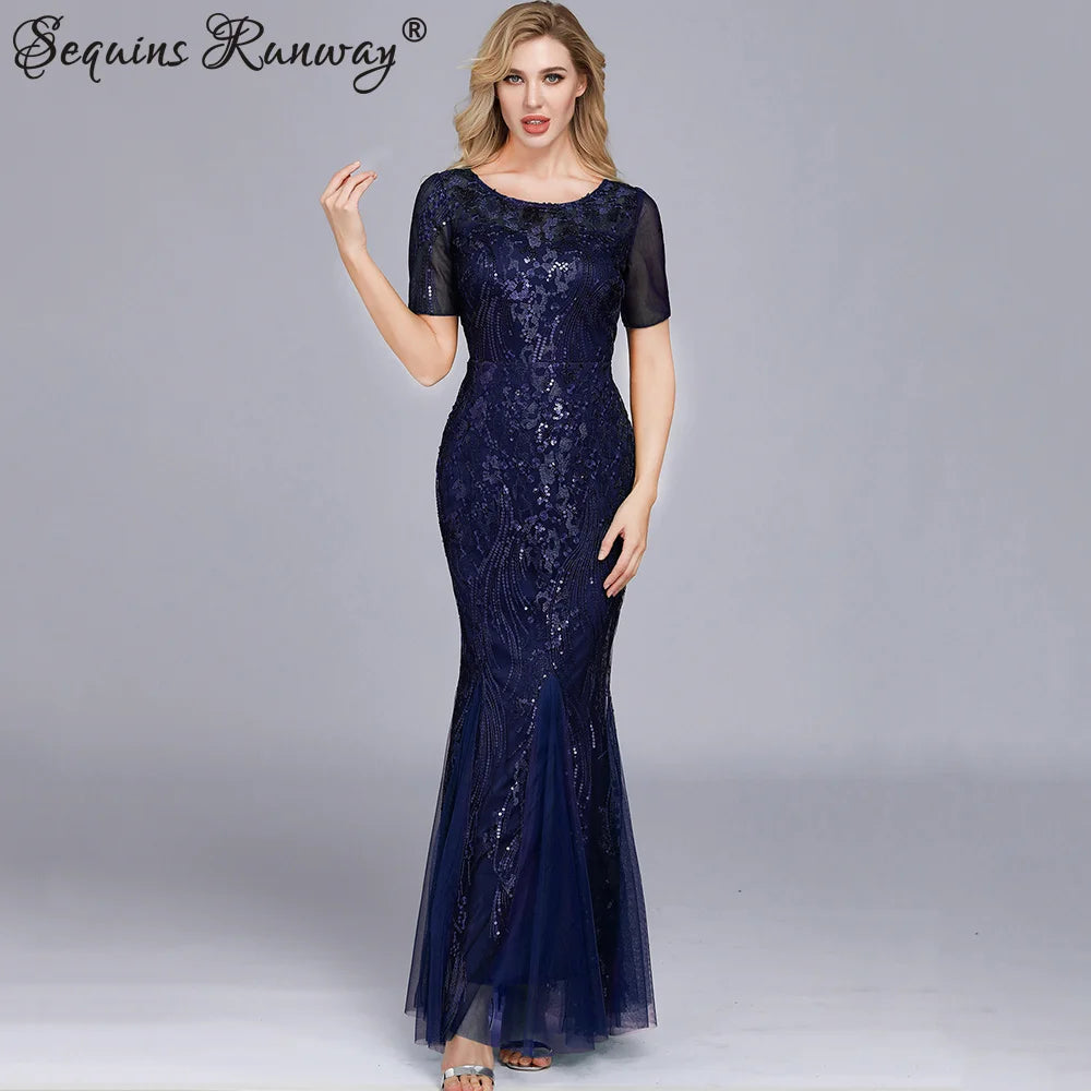 🍒Sequin maxi cocktail dress long bridesmaid prom outfit for special occasion party club bodycon vintage style clothing You'll Fish This Mermaid Out Time &Time