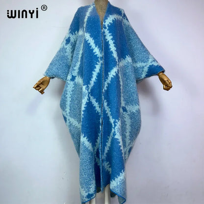 🍒Fashion poncho loose fashion print knitted coat neutral loose thick comfortable womens warm fover coat knitted poncho maxi long jacket You'll Get aLONG with A PONCHO