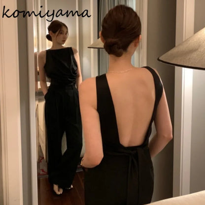 🍒Backless womens tops sleeveless clothes round neck tank top summer camis elegant fashion wear party occasion wear OPEN To Buying A Top Get BACK To Your Purse