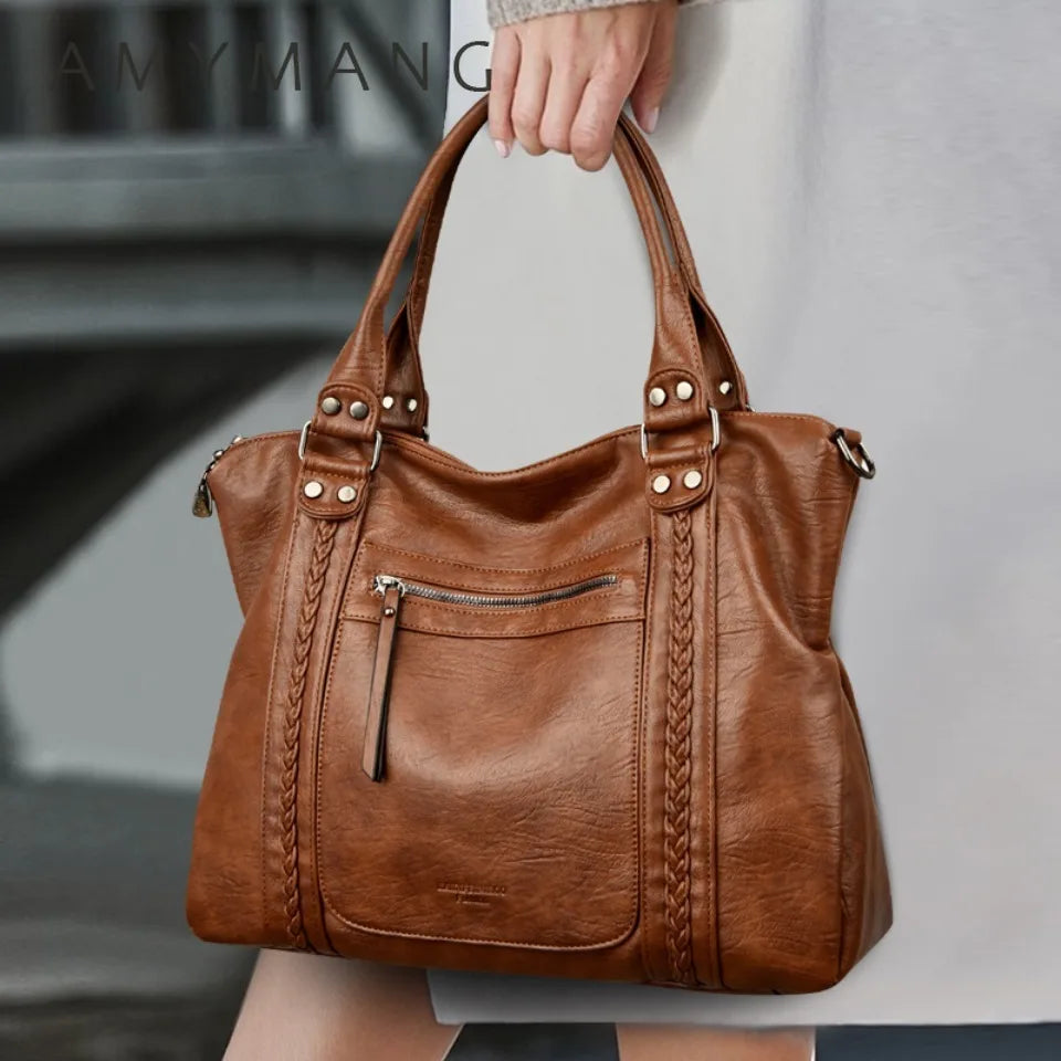 🍒Soft faux leather shoulder crossbody bags for women hot luxury handbag Designer casual tote office work bag Clever Faux Leather