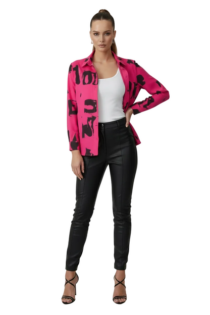 🍒Animal print shirt jacket womens loose leopard print outerwear for spring clothing loose lazy smart casual female fashion office commuting wear SAFAR as I CAN SEE this ANIMAL’S cool