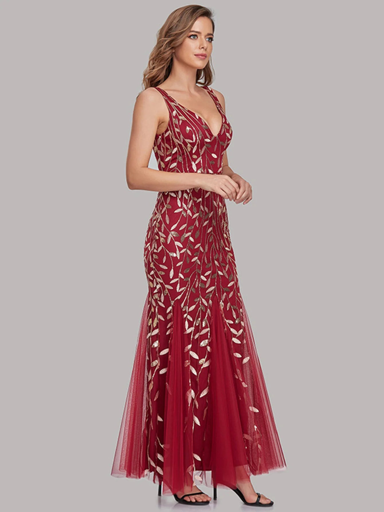 🍒Sequin maxi cocktail dress long bridesmaid prom outfit for special occasion party club bodycon vintage style clothing You'll Fish This Mermaid Out Time &Time