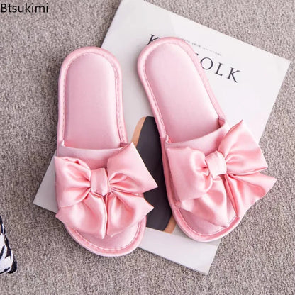 🍒Wedding slippers peep toe bedroom home sandals bride bridesmaid Newlywed Celebration shoes with silk bow smart casual slides for women luxury high end shoes Slipp -her A Gift And Gift Yourself