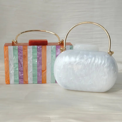 🍒Acrylic luxury handbag trendy handbags for women's fashion accessories boutique bag for  party wear evening bag cute wedding box bag vintage clutch occasion bags WAVE goodbye to boring bags with this SEA Green