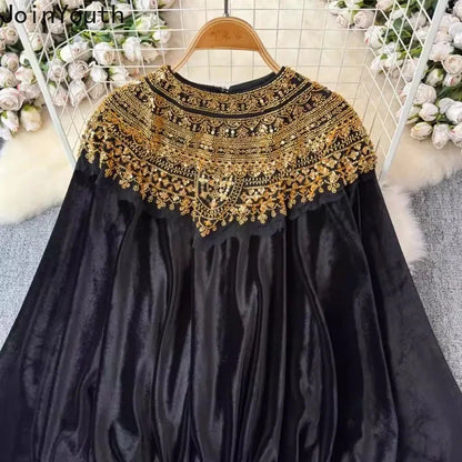 🍒Vintage velvet blouse women's velour shirt sequin  clothing elasticated waist top Loose party occasion wear clothing Voted Velvet Varying Never