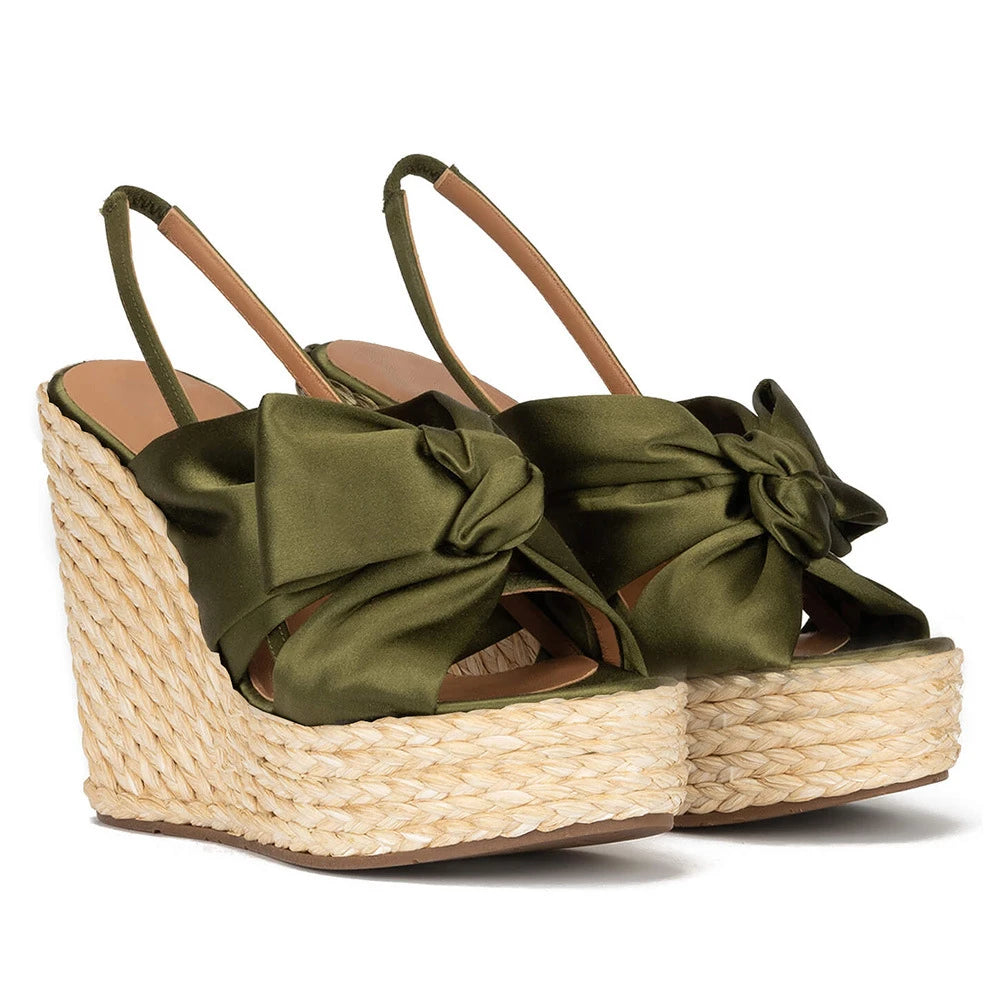 🍒Metalic bow shiny gold shoes occasion stilettoe sandals sling back thin high-heeled party wear                      🍒        High wedge platform shoe sling back open toe sandal with front bow  Gonna Get Golden Oldie Golds