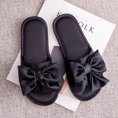 🍒Wedding slippers peep toe bedroom home sandals bride bridesmaid Newlywed Celebration shoes with silk bow smart casual slides for women luxury high end shoes Slipp -her A Gift And Gift Yourself
