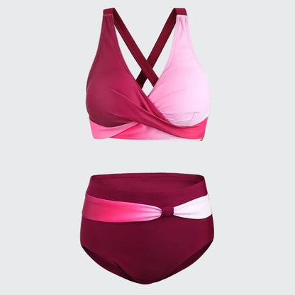 🍒V neck bikini set polka dot print swim set high waisted swim wear for women solid push up two-piece swimwear printed beach wear fashion get SET for the BEACH