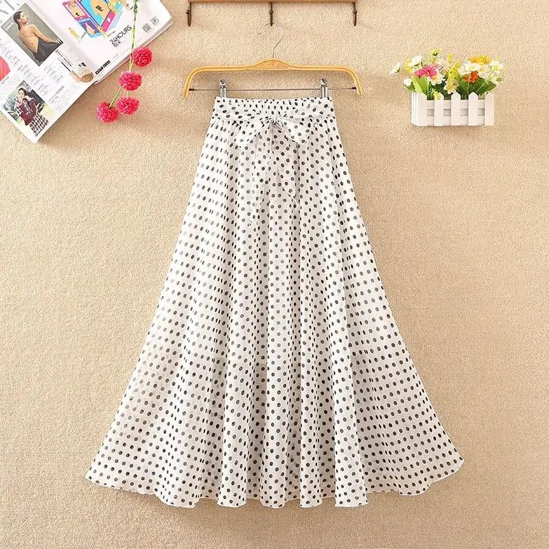 🍒Chiffon a-line skirt high waist long smart casual women trend modest vintage clothing quality fashion wear Floor-all With This Floral