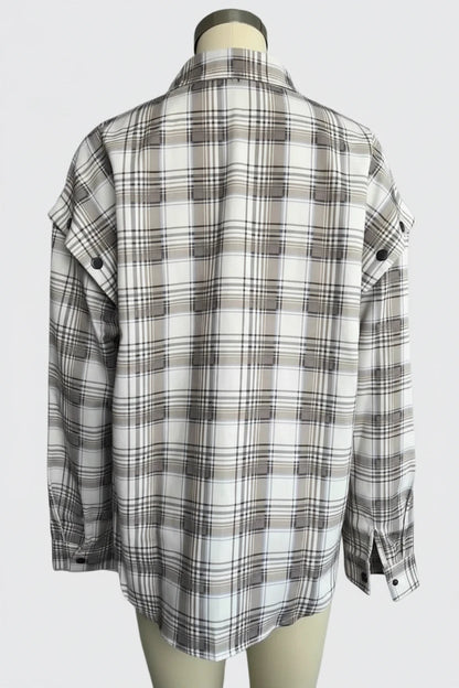 🍒Women's spring shirt Jacket checkered short-sleeved pocket retro luxurious chic trendy minimalist fashion check blouse designer comfy style clothing Dont Be Stale Mate Get This Checkers