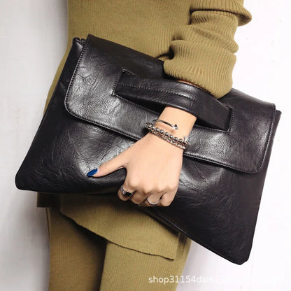 🍒Pu Leather evening bag luxury vintage shoulder crossbody bags party envelope clutch purse retro handbags large capacity fashion simple office ladies euro-america style smart casual accessory Dont Be A CROSSBODY CLUTCH this Quick