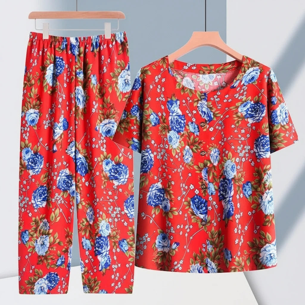 🍒Pants and t-shirt pyjamas set cotton short pants and t-shirt loungewear top and trousers home wear clothing Sleepwear for women 2 piece sleep set TOP up your PANTS and TEE and you will be SET