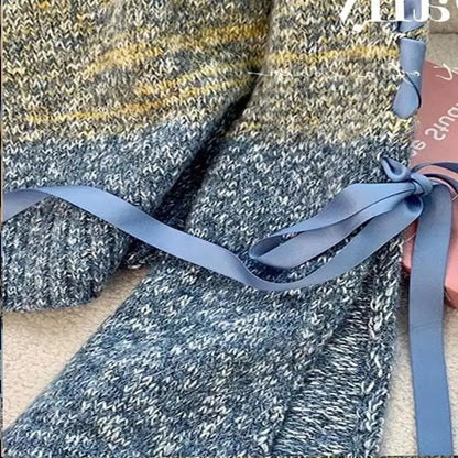 🍒Jumpers Y2k tops clothes with bows on them short pullover for women autumn knitted sweater women vintage contrast tie detail jumper