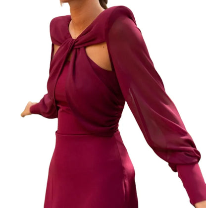 🍒Elegant party dress for women fashion solid colour clothes loose cross detail midi temperament smart casual clotnes party occasion outfit Xamine This Beautiful Cross