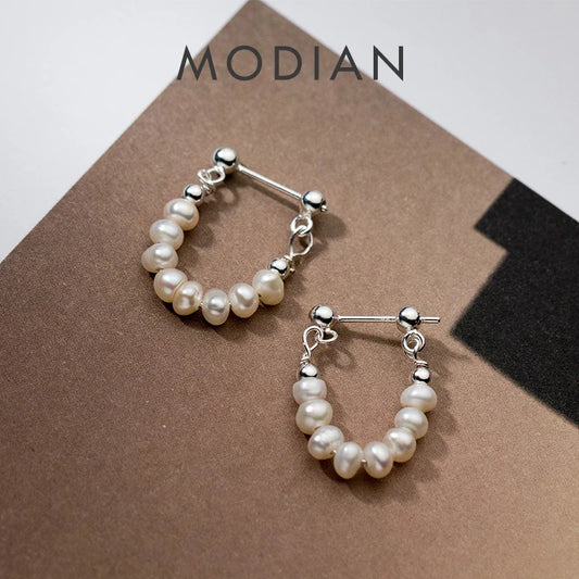 🍒 925 sterling silver baroque  pearl earrings hoop baroque elegant cocktail party Jewellery for women gfits Perfect Pearls