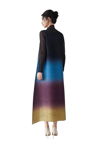 🍒Women's high-end clothing dress sleeveless long loose outfit gradual colour ombre fashion wear sleeveless loose long dress for party occasion wear  Gravitate To Gradual