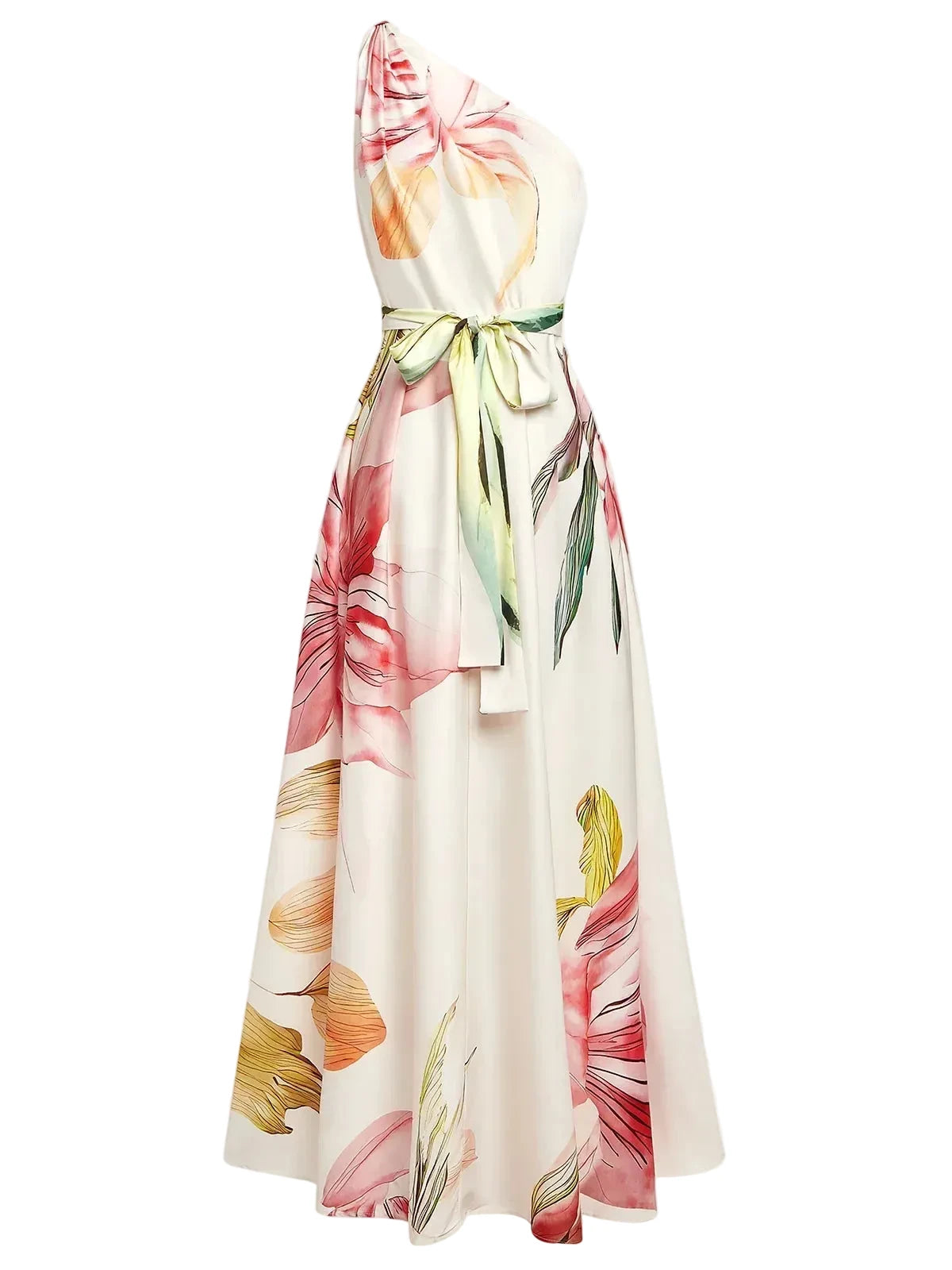 🍒Party vacation dress maxi floral fashion printed long outfit catwalk sleeveless party backless european and american occasion clothing Floor Them With A Floor Floral