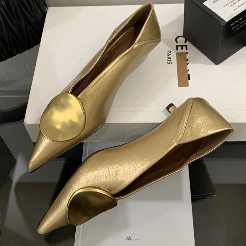 🍒Luxury gold shoes for women kitten heel shoes pointed toe foot wear low heel designer shoes fashion pumps DISCover these you wont be disaPOiNTed