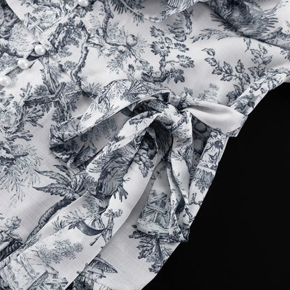 🍒Printed mini dress long sleeve clothes for hot weather o-neck outfit a line flare short china print smart casual female clothes fashion beach party wear holiday wear  Drink Cocktails In Your China