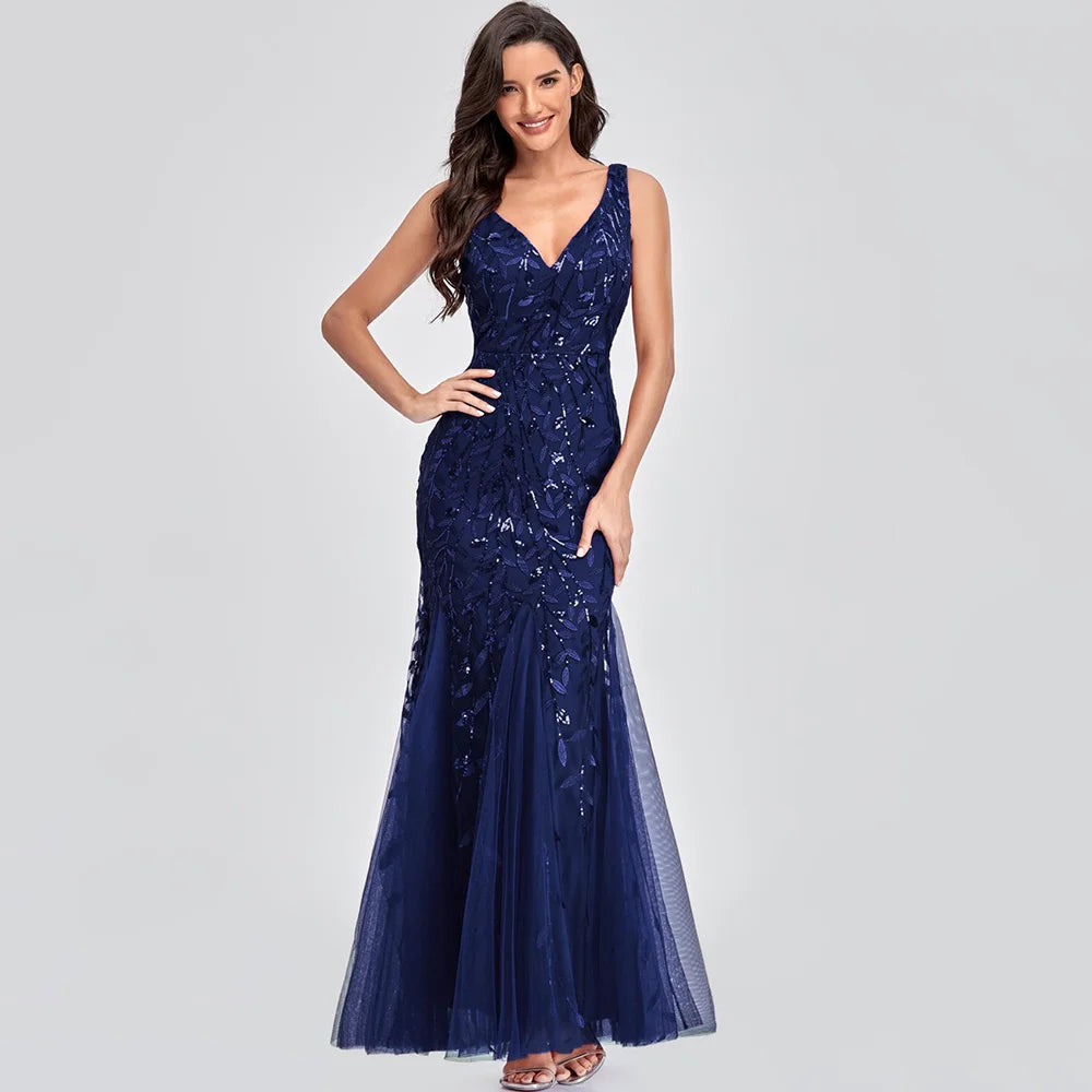 🍒Sequin maxi cocktail dress long bridesmaid prom outfit for special occasion party club bodycon vintage style clothing You'll Fish This Mermaid Out Time &Time