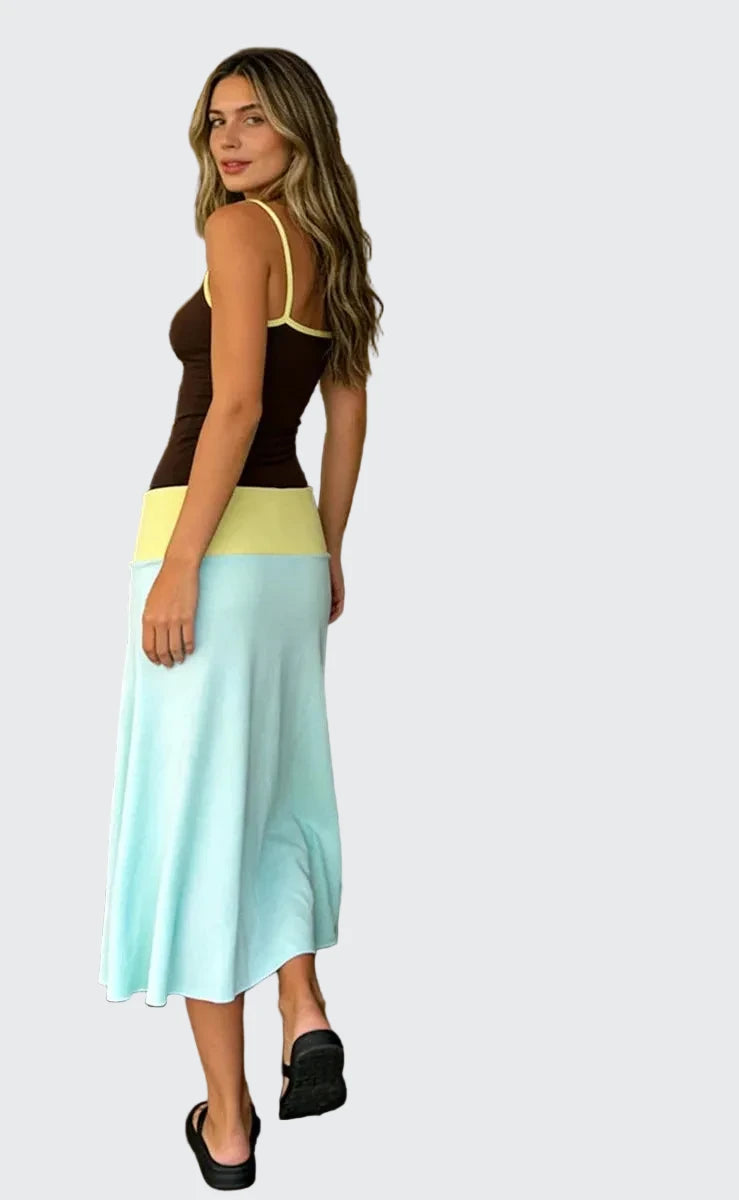 🍒Spaghetti strap tank dress short contrast colour dress for women fashion outfit sleeveless a-line vacation clothing beachwear holiday clothing casual summer wear Get CHOCO BLOCK compliments with this COLOUR dress