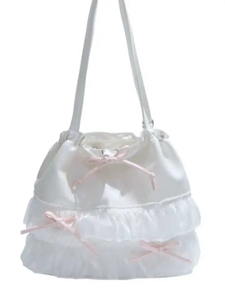 🍒Large capacity shoulder bag with bows versatile sweet girl fashion tote bag for women ballet style crossbody bag bow casual accessories