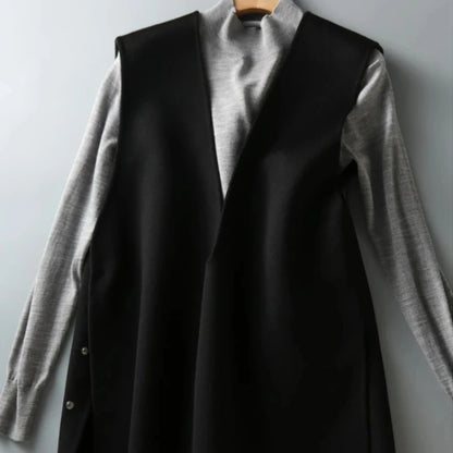 🍒Knit waistcoat for women long sleeveless jacket vest solid outerwear fashion outdoor clothing spring autumn wear