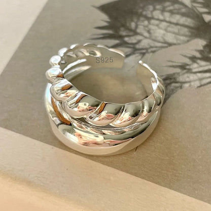 🍒925 Sterling silver rings for women geometric fine jewellery finger adjustable rings Interware cubic zirconia accessorize trendy jewellery for women birthday gifts