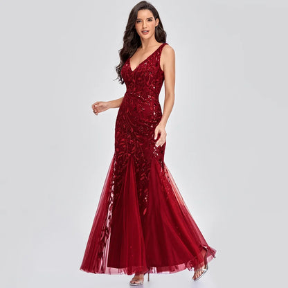 🍒Sequin maxi cocktail dress long bridesmaid prom outfit for special occasion party club bodycon vintage style clothing You'll Fish This Mermaid Out Time &Time