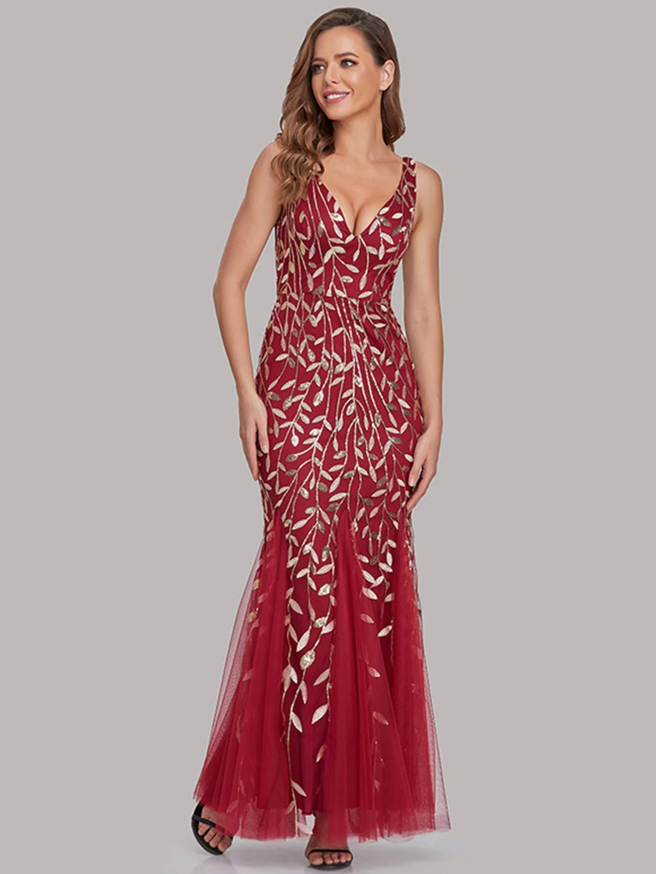 🍒Sequin maxi cocktail dress long bridesmaid prom outfit for special occasion party club bodycon vintage style clothing You'll Fish This Mermaid Out Time &Time