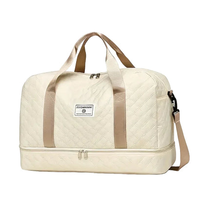 🍒Luxury duffel bag for women large capacity handbag shoulder & crossbody tote bag with compartments dry wet separation dual side pockets for travel gym etc.   Step Up To Quality In Your Gym Bag Tote