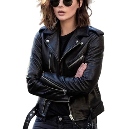 🍒Faux leather moto Jackets spring autumn fashion zip up outerwear smart casual biker jacket plus size outdoor clothes Get On The Moto Bike