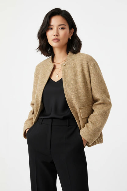 🍒Sequin bomber Jacket women Y2k gold Colour stand collar short coat long sleeve  spring fashion high Streetwear occasion wear smart casual clothing for women  Spring Into Shimmer