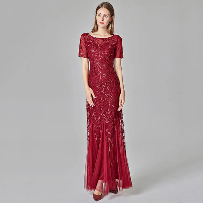 🍒Sequin maxi cocktail dress long bridesmaid prom outfit for special occasion party club bodycon vintage style clothing You'll Fish This Mermaid Out Time &Time