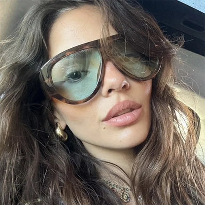 🍒Vintage oval gradient sun shades T sunglasses trendy designer sunnies unisex driving sun glasses women leopard shades uv400wide Eye This Tiger