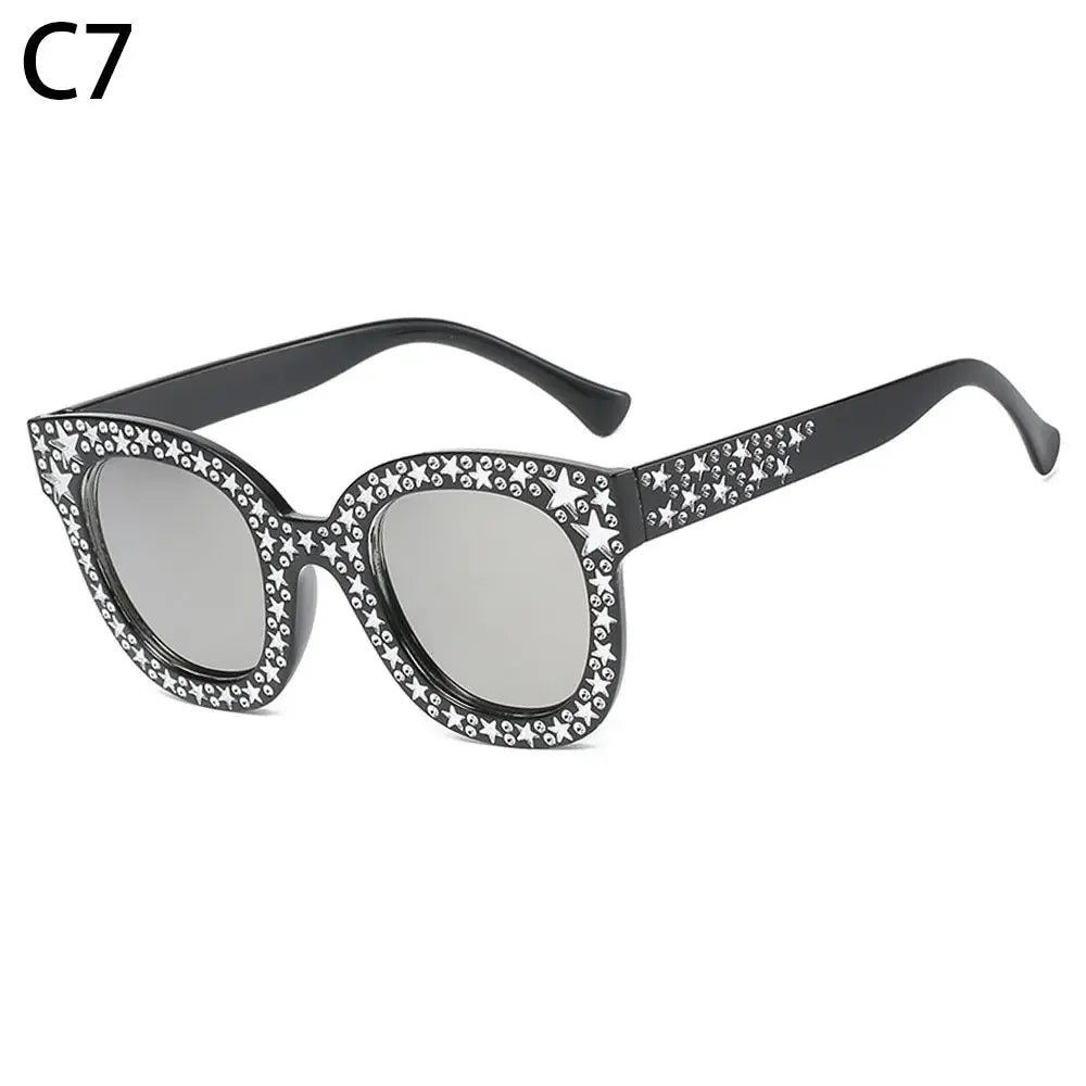 🍒Diamond polygon bling square shape sunnies for women vintage rhinestone womens Y2K eyewear summer sunglasses holiday shades Cool Crystals