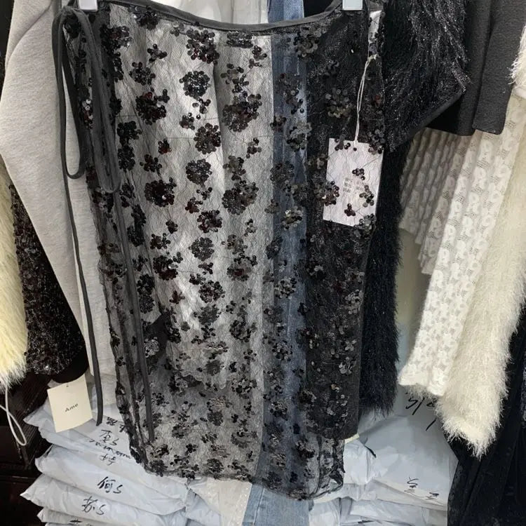 🍒Sheer floral skirt smart casual wear for women mesh outfit maxi fashion sweet girl fashion clothes evening wear streetwear  It Will Be A Sheer delight To Wear