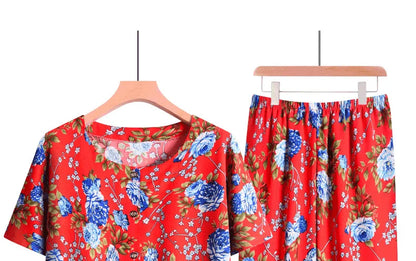 🍒Pants and t-shirt pyjamas set cotton short pants and t-shirt loungewear top and trousers home wear clothing Sleepwear for women 2 piece sleep set TOP up your PANTS and TEE and you will be SET