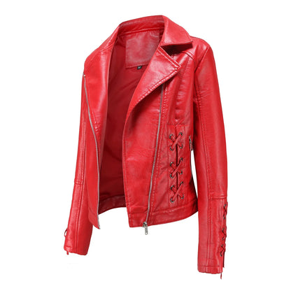 🍒Pu motorcycle jacket womens faux leather coat autumn and Winter fashion long sleeve crop outtrwear for women Get This Moto Speedy