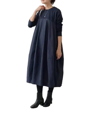 🍒Long knitted dress balloon round neck long sleeve outfits women stylish casual balloon fashion wear mixed media clothing Balloon In A Balloon