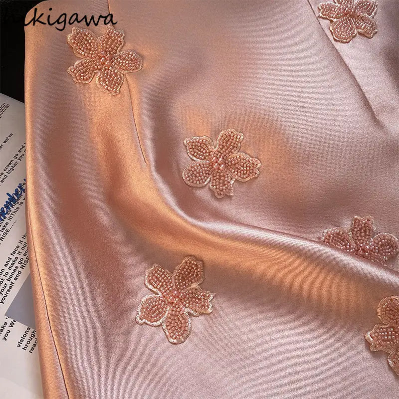 🍒Womens mini skirt high waist a-line fashion beading vintage stylesmart casual clothing satin fashion wear party occasion wear You Will Be Sat- In Joy With This