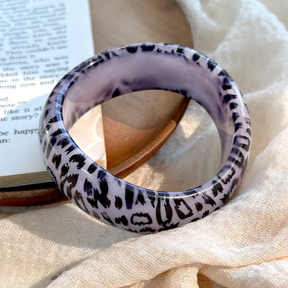 🍒Animal print bangles resin large cuff bangles for women wide chunky leopard print bracelet Irregulier jewellery Hand Yourself An Animal