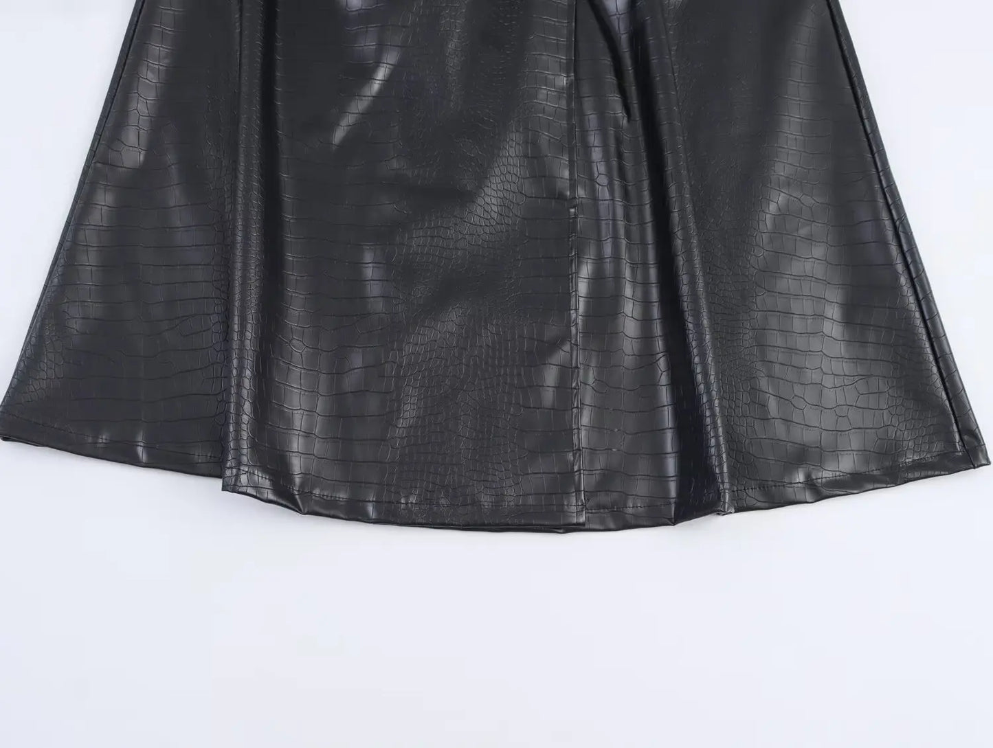 🍒Extra long faux leather trench coat vintage maxi luxury pu double breasted black designer outerwear clothing smart casual Crocodile Style