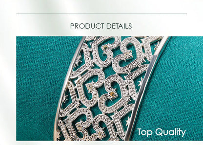 🍒925 Sterling silver bangle big 28mm heart bracelet silver woman's jewellery wedding engagement fashion party wear jewellery Wear Your Heart On Your Sleeve